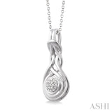 Silver Love Knot Diamond Pendant