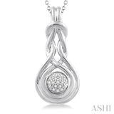 Silver Love Knot Diamond Pendant