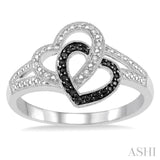 Silver Heart Shape Diamond Fashion Ring