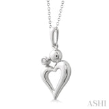 Silver Heart Shape Diamond Fashion Pendant