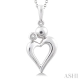 Silver Heart Shape Diamond Fashion Pendant