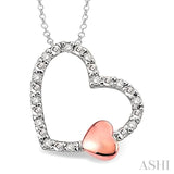 1/20 Ctw Heart Shape Single Cut Diamond Pendant in Sterling Silver with Chain