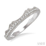 1/10 Ctw Round Cut Diamond Wedding Band in 14K White Gold