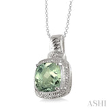 Silver Gemstone & Diamond Pendant