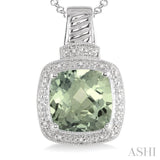 Silver Gemstone & Diamond Pendant