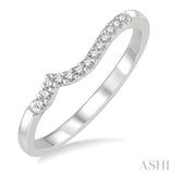 1/10 Ctw Round Cut Diamond Wedding Band in 14K White Gold