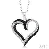 Silver Heart Shape Diamond Fashion Pendant