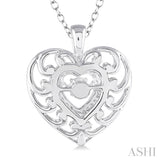 Silver Emotion Heart Shape Diamond Pendant