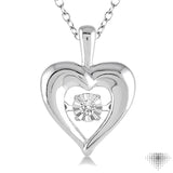 1/20 Ctw Diamond Emotion Pendant in Sterling Silver with Chain