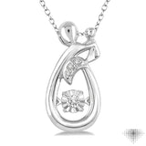 Mom & Child Silver Emotion Diamond Pendant