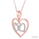 Twin Heart Shape Diamond Pendant