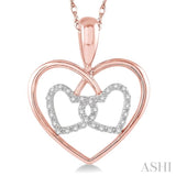 Twin Heart Shape Diamond Pendant