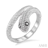 Silver Snake Diamond Ring