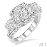 1 3/8 Ctw Diamond Lovebright Ring in 14K White Gold