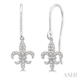 Diamond Fleur De Lis Earrings