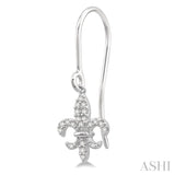 Diamond Fleur De Lis Earrings