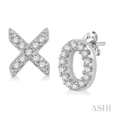 X & O Shape Diamond Earrings