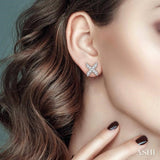 X & O Shape Diamond Earrings