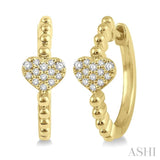 Heart Shape Diamond Petite Huggie Earrings