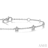 Star Shape Diamond Station Bracelet