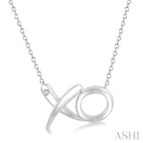 Silver X & O Shape Diamond Fashion Pendant