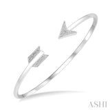 Silver Arrow Diamond Open Cuff Bangle