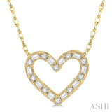 Heart Shape Baguette Diamond Necklace