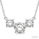 Three Stone Diamond Necklace