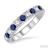 Gemstone & Diamond Wedding Band