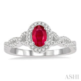 Oval Shape Gemstone & Diamond Ring