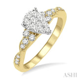 Pear Shape Lovebright Bridal Diamond Engagement Ring