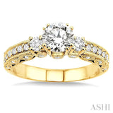 Past Present & Future Semi-Mount Diamond Engagement Ring