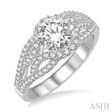 1 Ctw Diamond Engagement Ring with 5/8 Ct Round Cut Center Stone in 14K White Gold