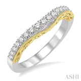 1/3 Ctw Round Cut Diamond Wedding Band in 14K White and Yellow Gold