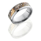 Titanium 8mm Beveled Band with 5mm of Realtree Max4 Camo