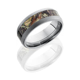 Titanium 8mm Domed Band with 4mm of MossyOak Camo