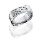 Cobalt Chrome 9mm Beveled Square Band with Celtic Knot