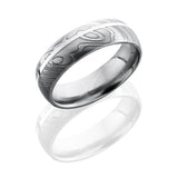 Damascus Steel 7mm Domed Band with 1mm SS