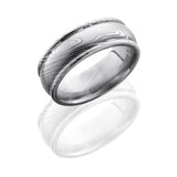 Damascus Steel 8mm Domed Band with Rounded Edges
