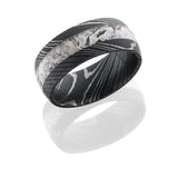 Damascus Steel 9mm domed band with 4mm King's Snow Camo