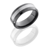 Ceramic and Tungsten 8mm Beveled Band