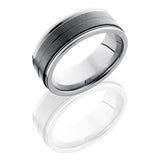 Ceramic and Tungsten 8mm Flat Band