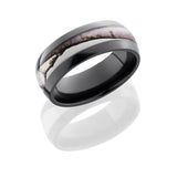 Zirconium 8mm domed band with 4mm Real Tree AP Snow pattern