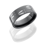 Zirconium 8mm Flat Band with Deer Track Pattern