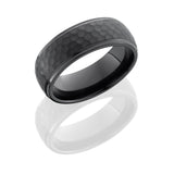Zirconium 9mm domed band with grooved edges