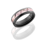 Zirconium 6mm Domed Band with 3mm of Pink Realtree AP Camo