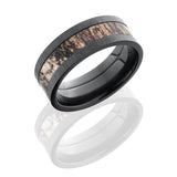 Zirconium 8mm Flat Band with 4mm of MossyOak Camo