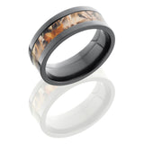 Zirconium 8mm Flat Band with 4mm of MossyOak Camo