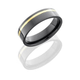 Zirconium 6mm Flat Band with 1mm 14KY