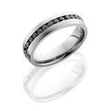 Cobalt Chrome 6mm Domed Band with Channel Set Black Diamonds